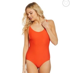 NEW Free People Bright orange ribbed one piece